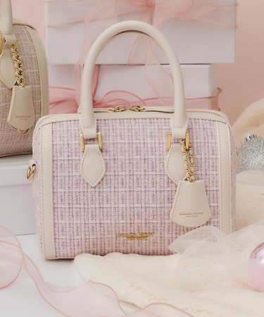 ツイード ボストンバッグ