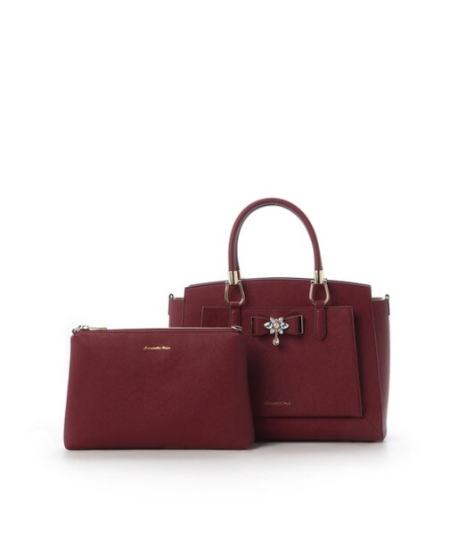 ビジュー＆リボン付トート 大