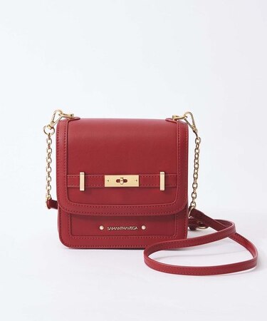 フロント金具フラップショルダーバッグ