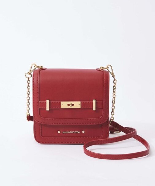 フロント金具フラップショルダーバッグ