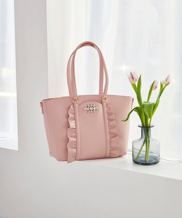 ビジューフリルA4トートバッグ