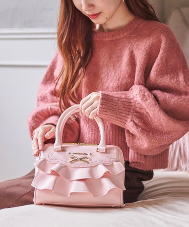 フリルリボンハンドバッグ