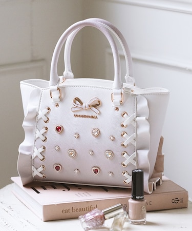 レースアップハートビジューグラデーションフラッタ―(ミニ)