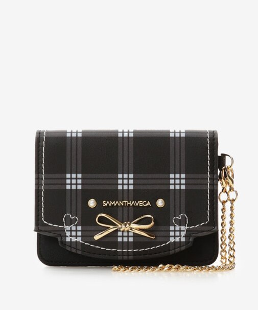 フリルリボンチェックパスケース