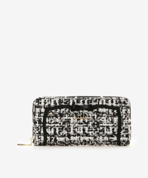 ソリッドリボンツイード長財布