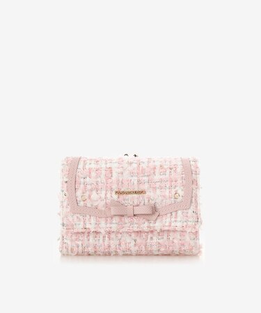 ソリッドリボンツイード折財布