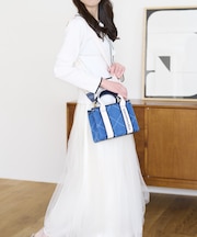 ロゴテープデニム風トート（ミニ）