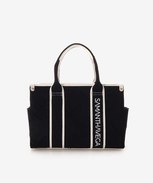 ロゴテープデニム風トート（小）