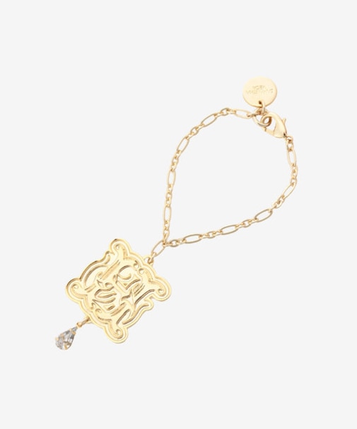 ドロップストーンイニシャルバッグチャーム（H）