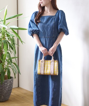 ロゴテープギンガムチェックショルダーバッグ（ミニ）