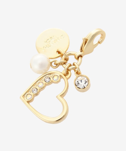 パールハートファスナーチャーム