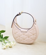 キルティングスタッズハーフムーンバッグ