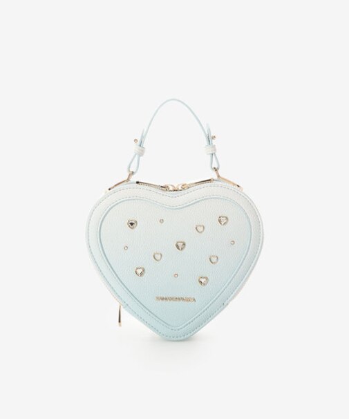 グラデーションビジューハート型ショルダーバッグ