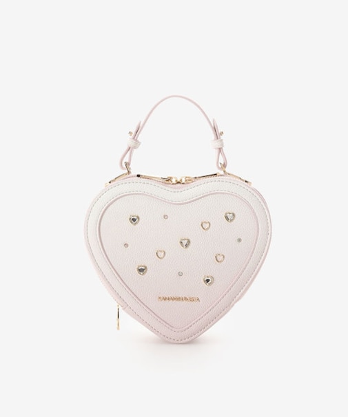 グラデーションビジューハート型ショルダーバッグ