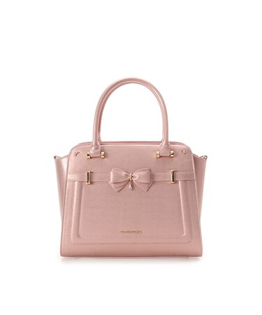 アクセントリボンラメハンドバッグ