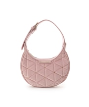 ベロアキルティングスタッズハーフムーンバッグ