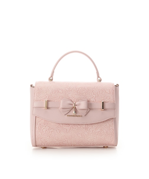 フローラルアクセントリボンショルダーバッグ