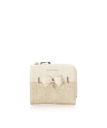 フローラルアクセントリボン折財布