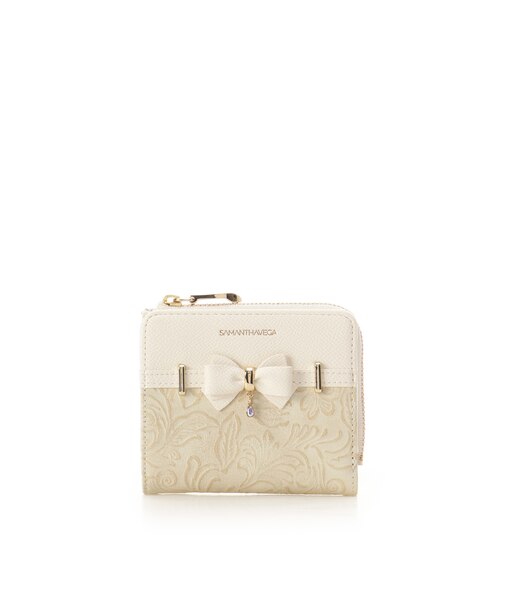 フローラルアクセントリボン折財布