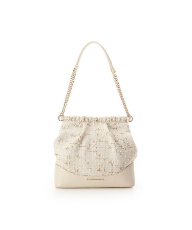 ツイードチェーンハンドバッグ