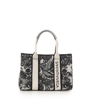 ロゴテープジャガード調トートバッグ（小）