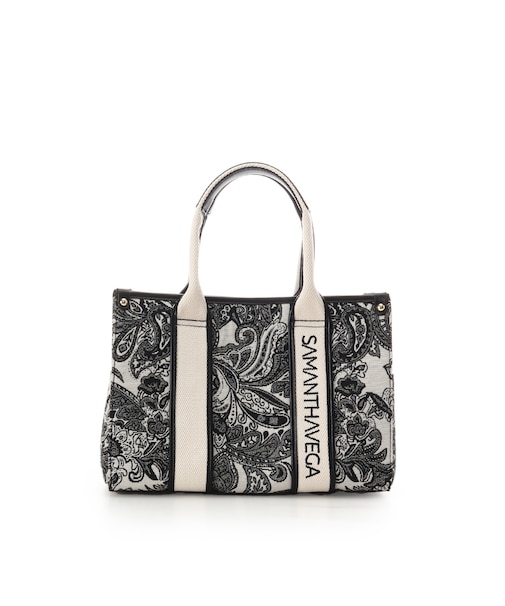 ロゴテープジャガード調トートバッグ（小）