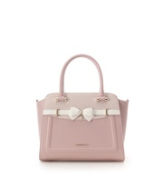 バイカラーアクセントリボンハンドバッグ