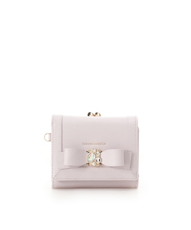 バイカラージュエルリボン折財布