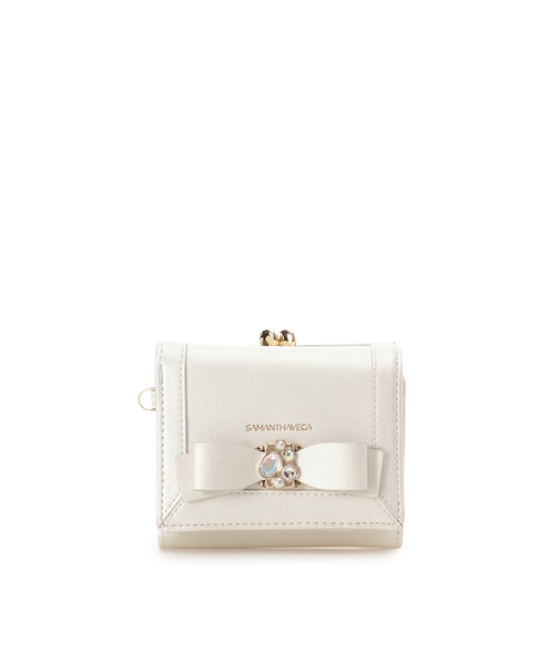 [Holiday Collection]パールカラージュエルリボン折財布