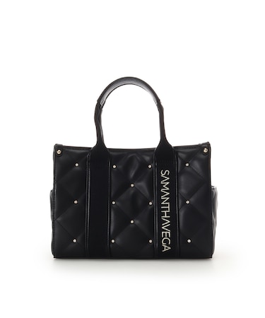 ロゴテープビジューハンドバッグ