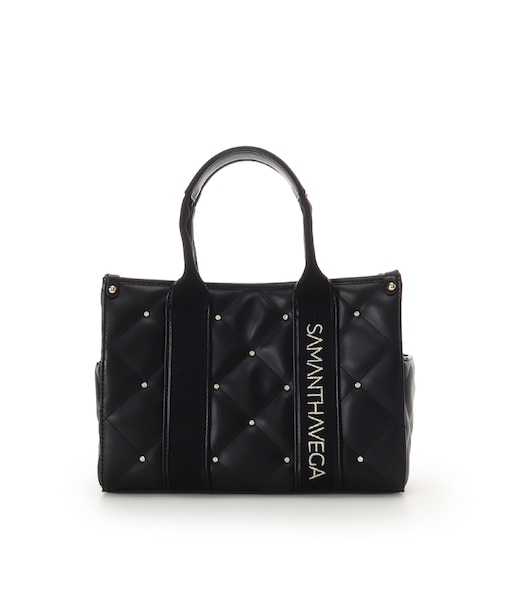 ロゴテープビジューハンドバッグ