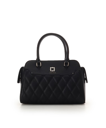 スクエアビジューキルトハンドバッグ