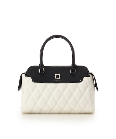 スクエアビジューキルトハンドバッグ