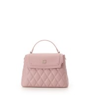 スクエアビジューキルトフラップハンドバッグ