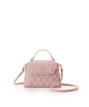 スクエアビジューキルトフラップショルダーバッグ