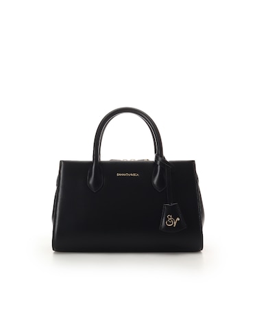 ロゴ金具ハンドバッグ