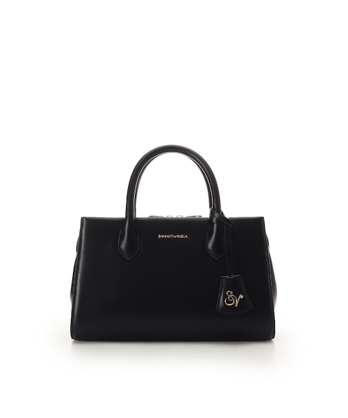 ロゴ金具ハンドバッグ