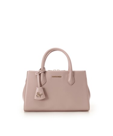 ロゴ金具ハンドバッグ