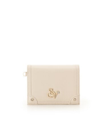 ロゴ金具折財布