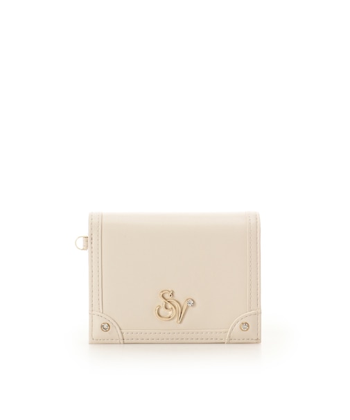 ロゴ金具折財布