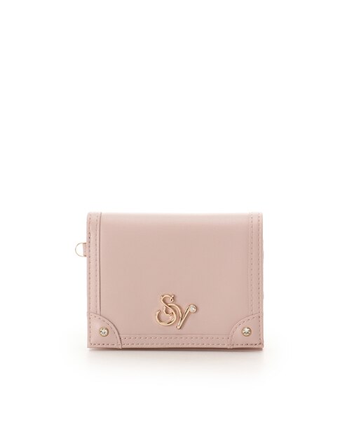 ロゴ金具折財布