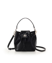 ロゴ金具巾着バッグ