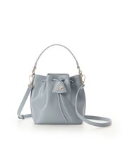 ロゴ金具巾着バッグ