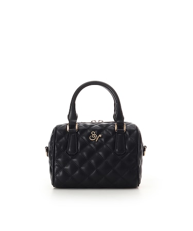 ダブルステッチダイヤキルトハンドバッグ