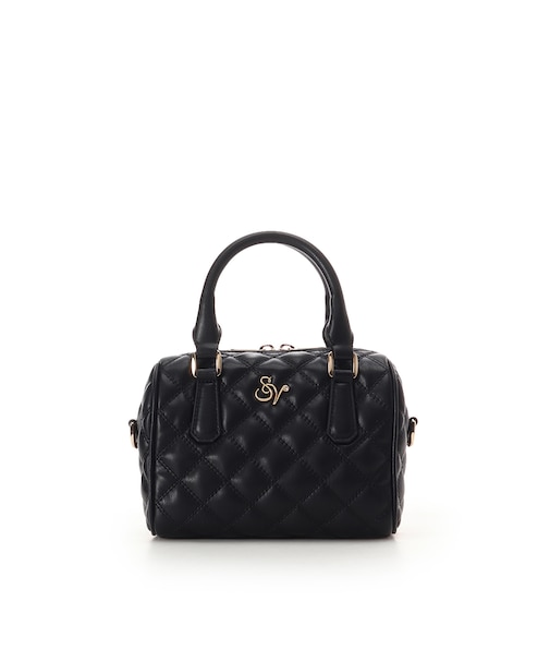 ダブルステッチダイヤキルトハンドバッグ