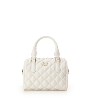 ダブルステッチダイヤキルトハンドバッグ