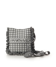 ニットギンガムショルダーバッグ