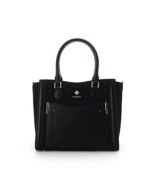 新色ツイードダイヤカットハンドバッグ