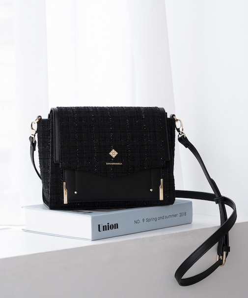 新色ツイードダイヤカットショルダーバッグ