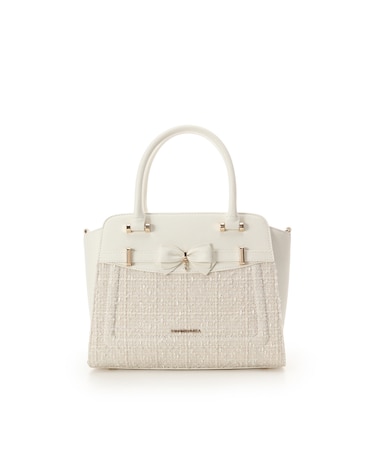 新色ツイードアクセントリボンハンドバッグ